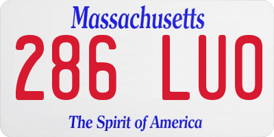 MA license plate 286LU0