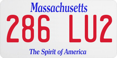 MA license plate 286LU2