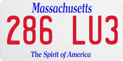 MA license plate 286LU3