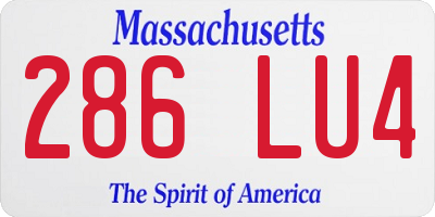 MA license plate 286LU4