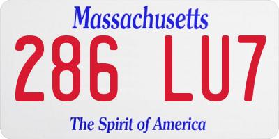 MA license plate 286LU7