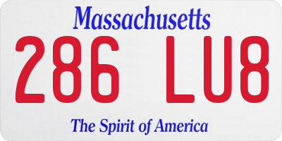 MA license plate 286LU8