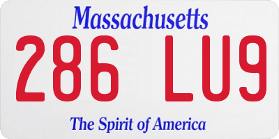 MA license plate 286LU9