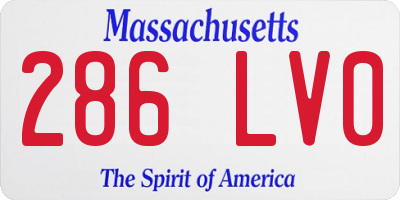 MA license plate 286LV0