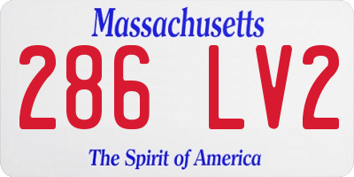 MA license plate 286LV2