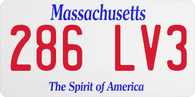 MA license plate 286LV3