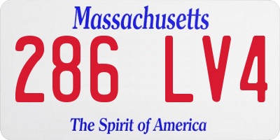 MA license plate 286LV4