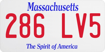 MA license plate 286LV5