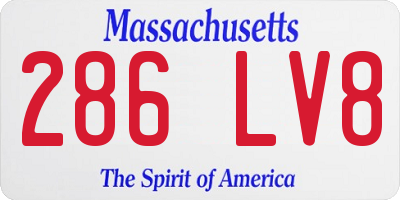 MA license plate 286LV8