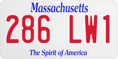 MA license plate 286LW1