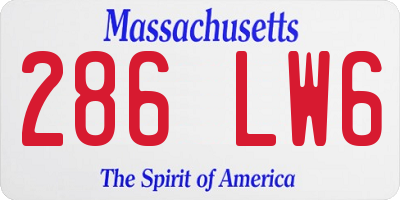 MA license plate 286LW6