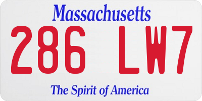 MA license plate 286LW7