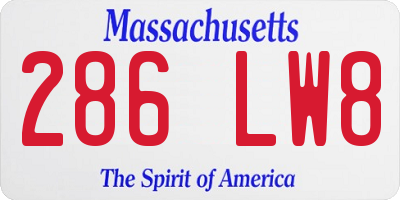 MA license plate 286LW8