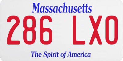 MA license plate 286LX0