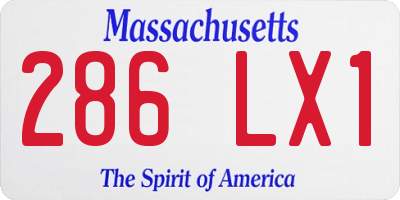 MA license plate 286LX1