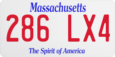 MA license plate 286LX4