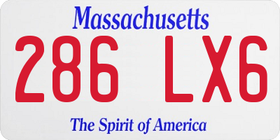 MA license plate 286LX6
