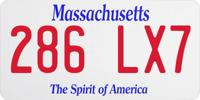 MA license plate 286LX7