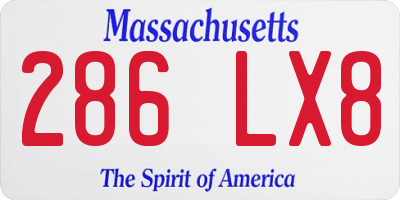 MA license plate 286LX8