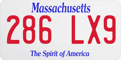 MA license plate 286LX9