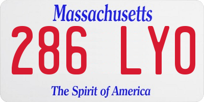 MA license plate 286LY0