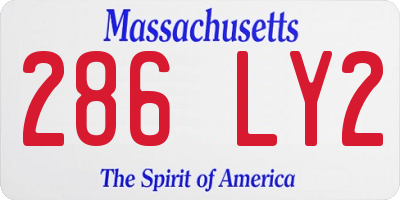 MA license plate 286LY2