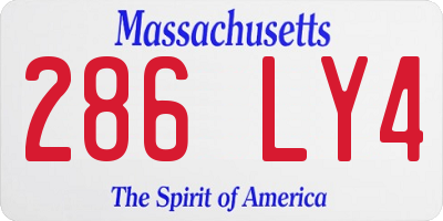 MA license plate 286LY4