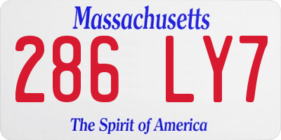 MA license plate 286LY7