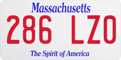 MA license plate 286LZ0