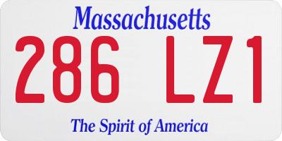 MA license plate 286LZ1