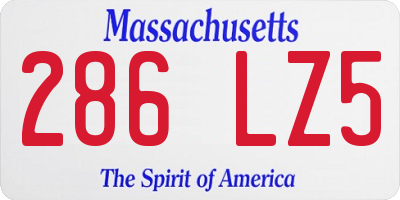 MA license plate 286LZ5