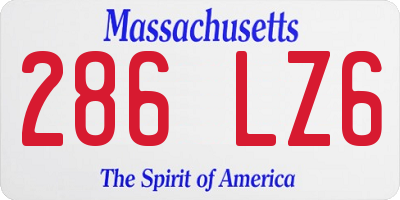 MA license plate 286LZ6