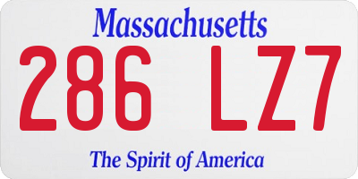 MA license plate 286LZ7
