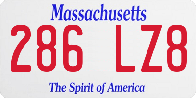 MA license plate 286LZ8