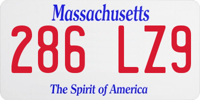 MA license plate 286LZ9