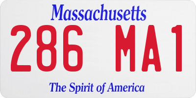 MA license plate 286MA1