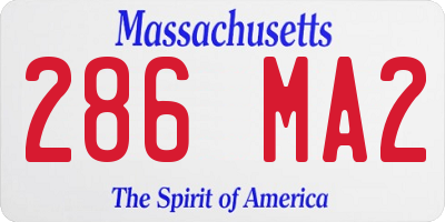MA license plate 286MA2