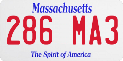 MA license plate 286MA3