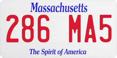 MA license plate 286MA5