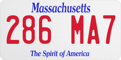 MA license plate 286MA7