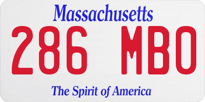 MA license plate 286MB0