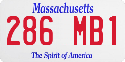 MA license plate 286MB1