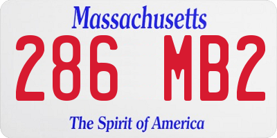 MA license plate 286MB2