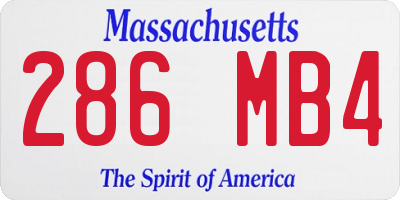 MA license plate 286MB4