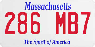 MA license plate 286MB7