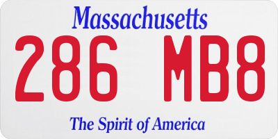 MA license plate 286MB8