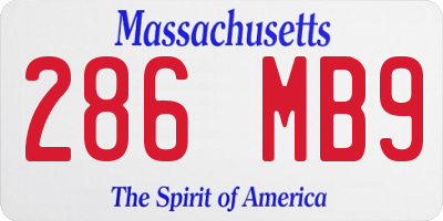 MA license plate 286MB9