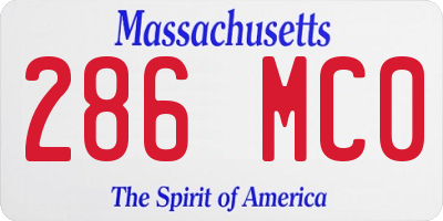 MA license plate 286MC0