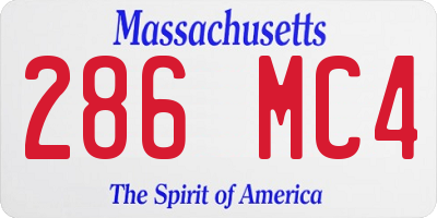 MA license plate 286MC4