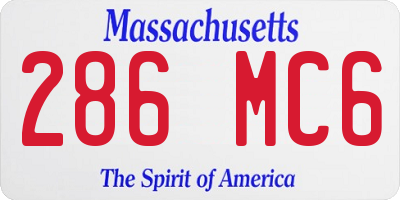 MA license plate 286MC6
